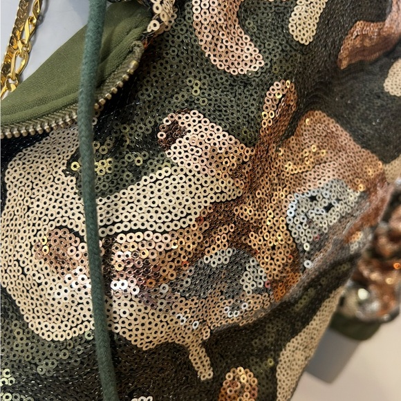 WOW Couture Camouflage Sequins  Cropped Hoodie❤️S - Picture 4 of 15
